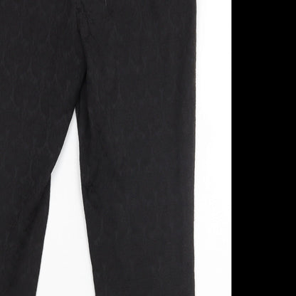 Brand and care label for Soon women’s black trousers, size UK 12, 22.5-inch leg