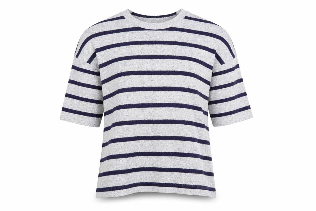 Roman Womens Grey Striped  Basic Blouse Size M