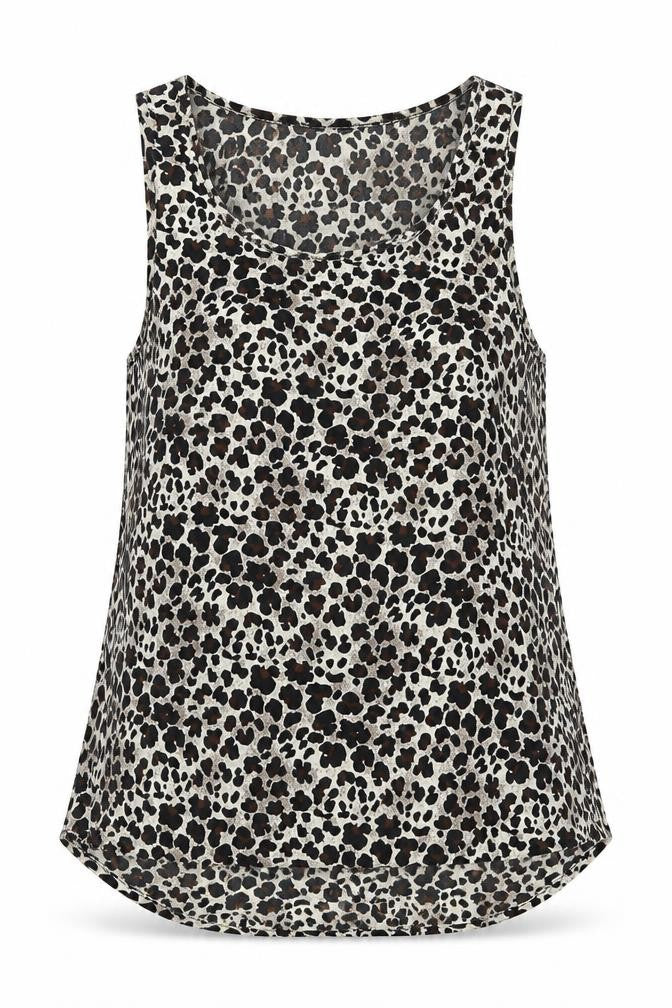 Atmosphere Womens Brown Animal Print  Basic Tank Size 10