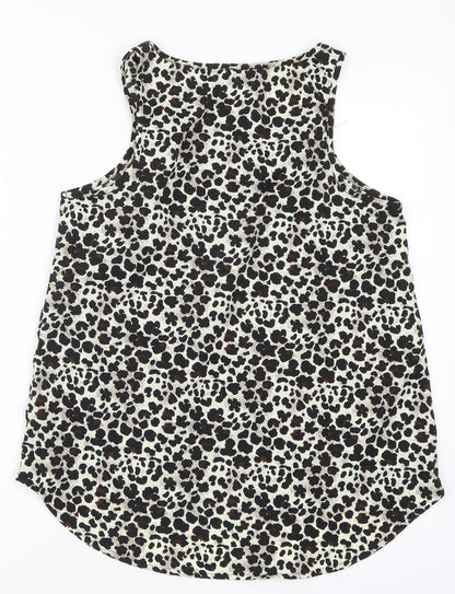 Back view of Atmosphere women’s brown animal print basic tank, size UK 10