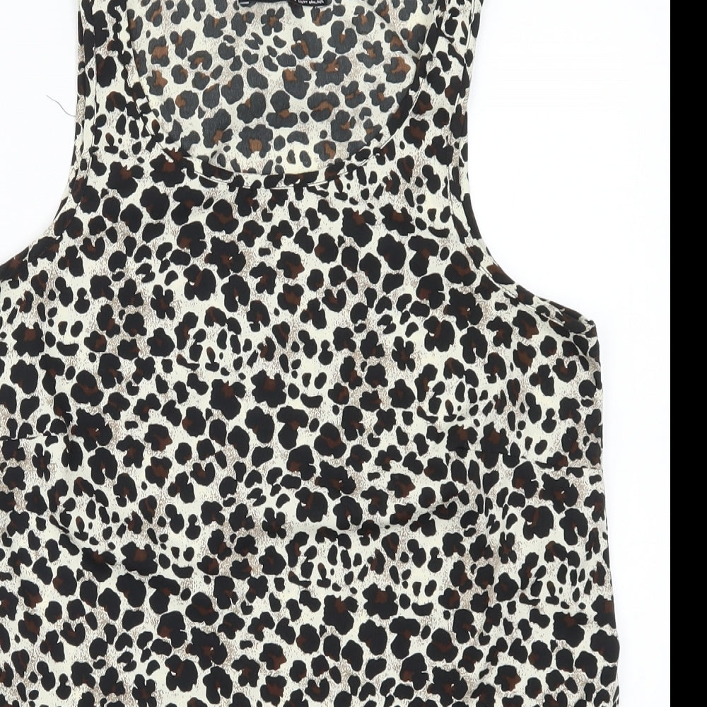 Atmosphere Womens Brown Animal Print  Basic Tank Size 10