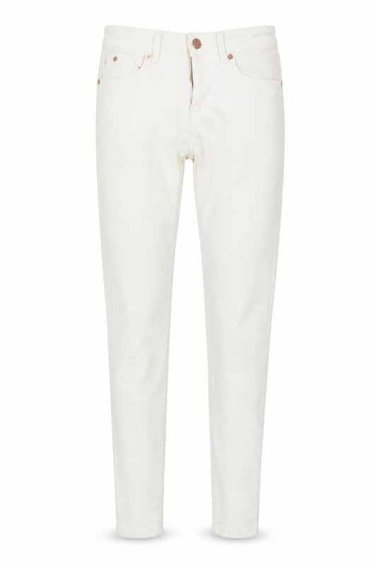 Front view of Denim Co women’s white denim skinny jeans, size UK 8, 28-inch leg