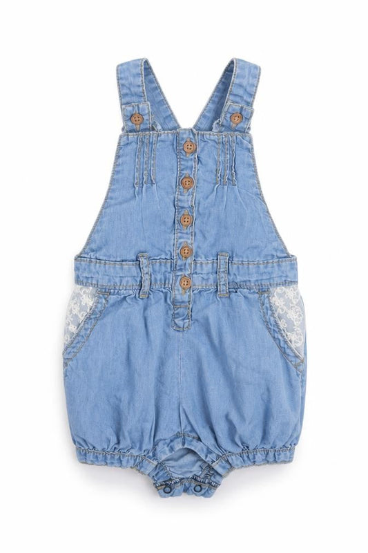 Nutmeg Girls Blue   Dungaree Outfit/Set Size 3-6 Months