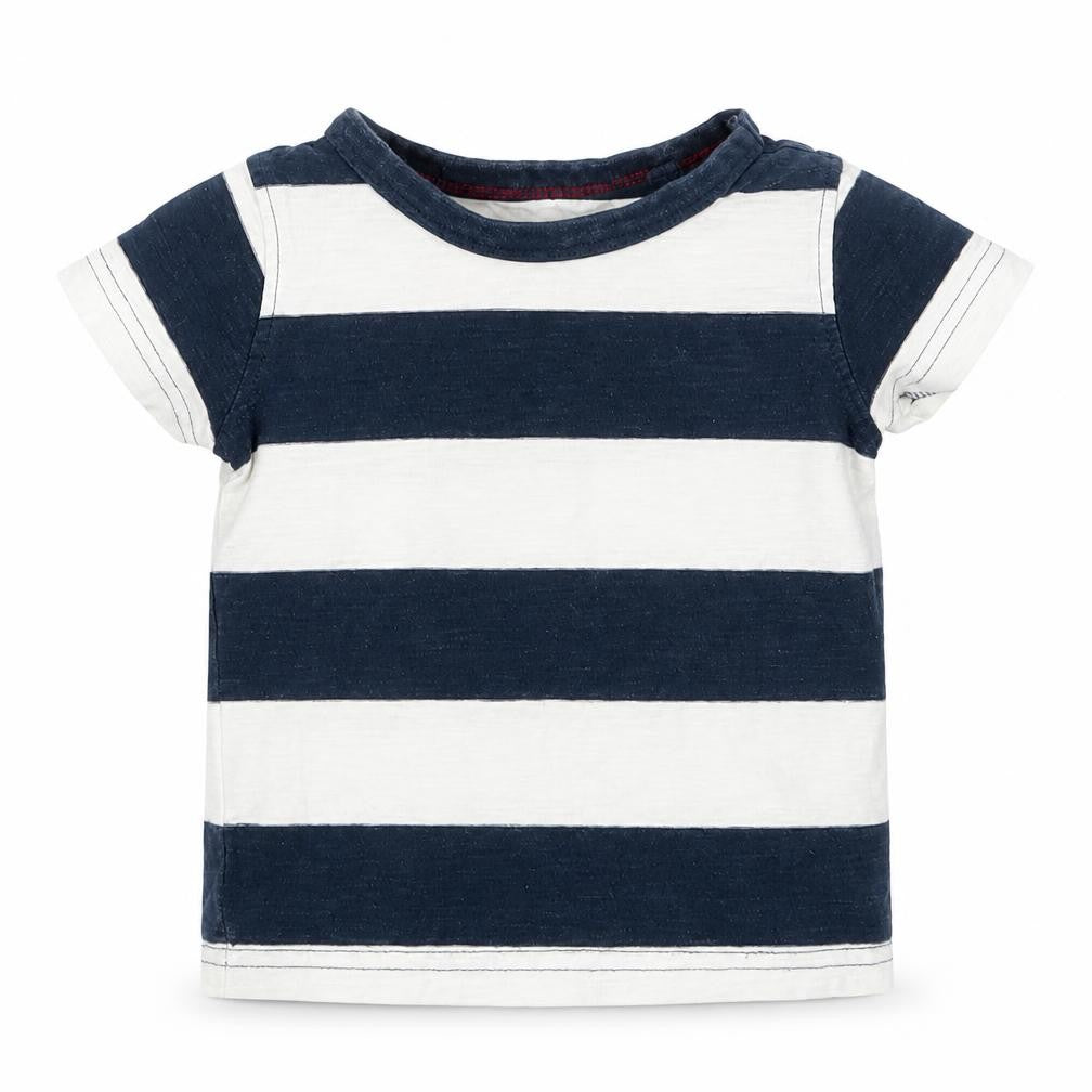 Next Boys Blue Striped  Basic T-Shirt Size 3-6 Months