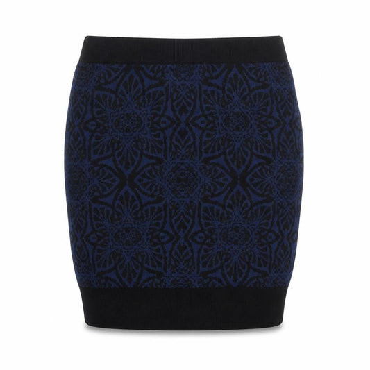 Marks & Spencer Womens Blue Geometric Knit Straight & Pencil Skirt Size M