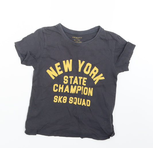 Primark Boys Grey   Basic T-Shirt Size 5-6 Years