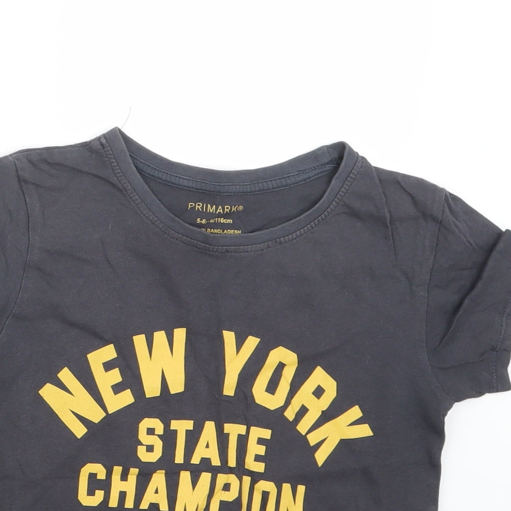 Primark Boys Grey   Basic T-Shirt Size 5-6 Years