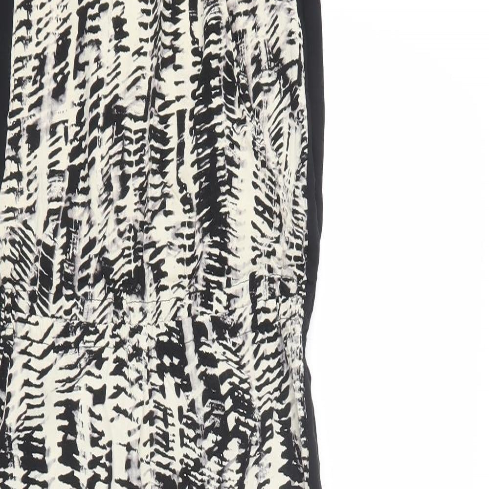 Warehouse Womens Black Geometric  Jumpsuit One-Piece Size 8 L26 in