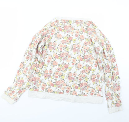 Preloved FOREVER 21 Womens White Floral  Pullover Jumper Size M - Back