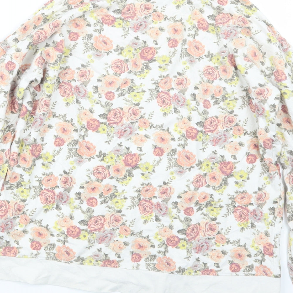 FOREVER 21 Womens White Floral  Pullover Jumper Size M