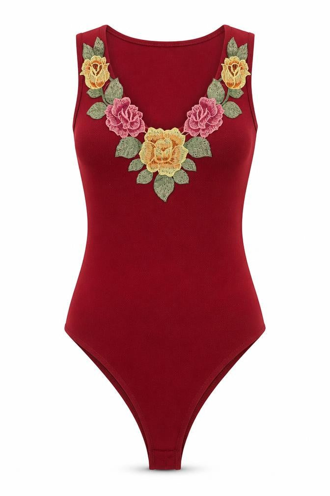 Boohoo Womens Red   Bodysuit One-Piece Size S