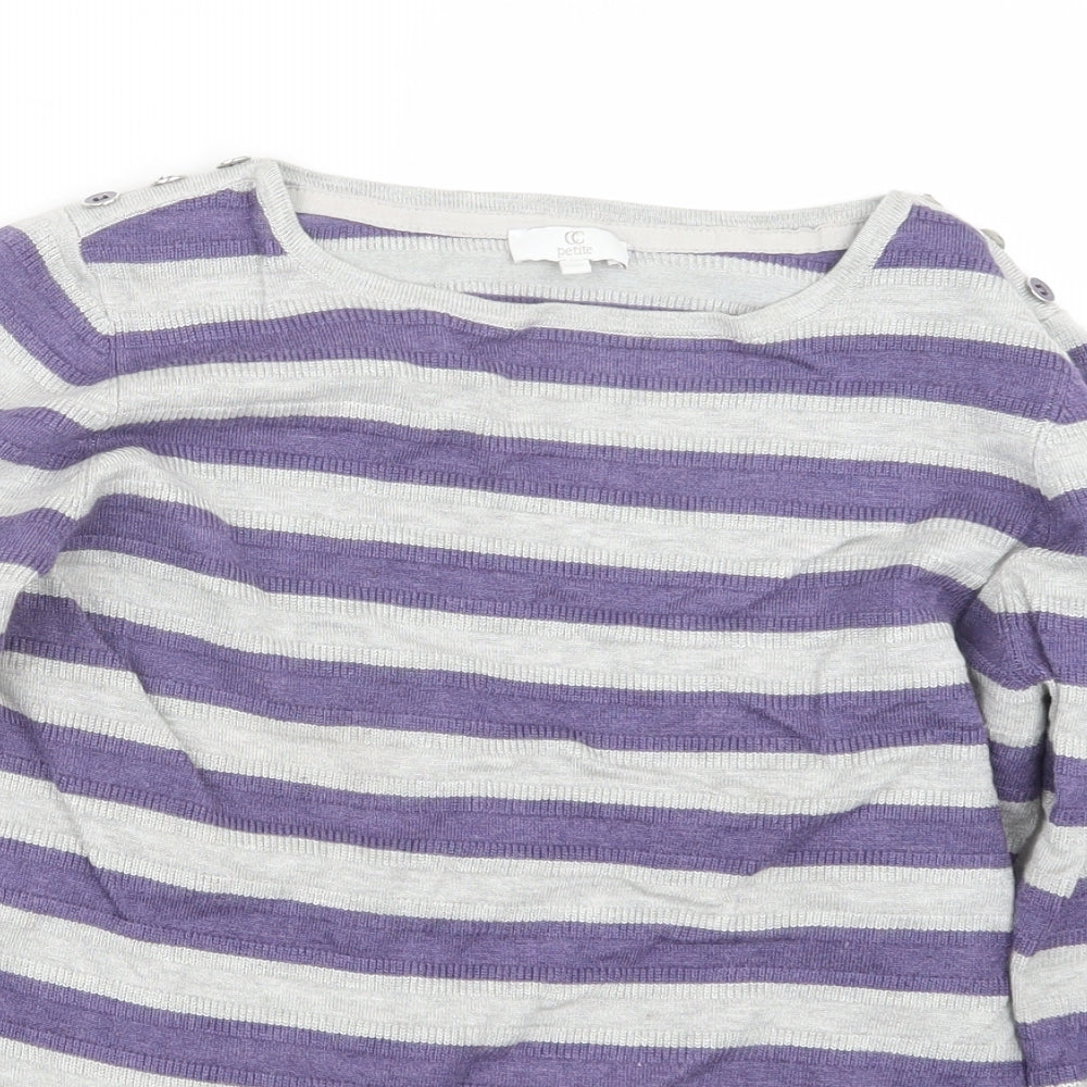 CC Womens Purple Striped Knit Pullover Jumper Size M