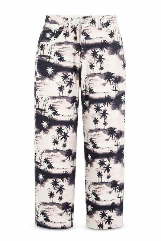 ASOS Womens Pink Geometric Denim Straight Jeans Size 10 L26 in