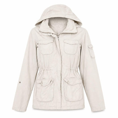 H&M Womens Beige   Jacket Coat Size 6  - Zip away hood