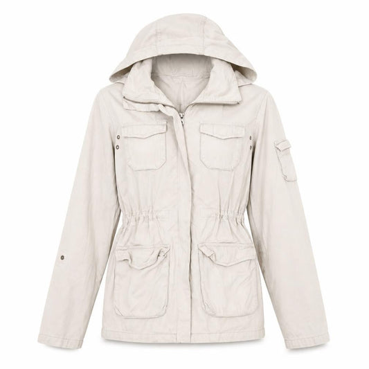 H&M Womens Beige   Jacket Coat Size 6  - Zip away hood