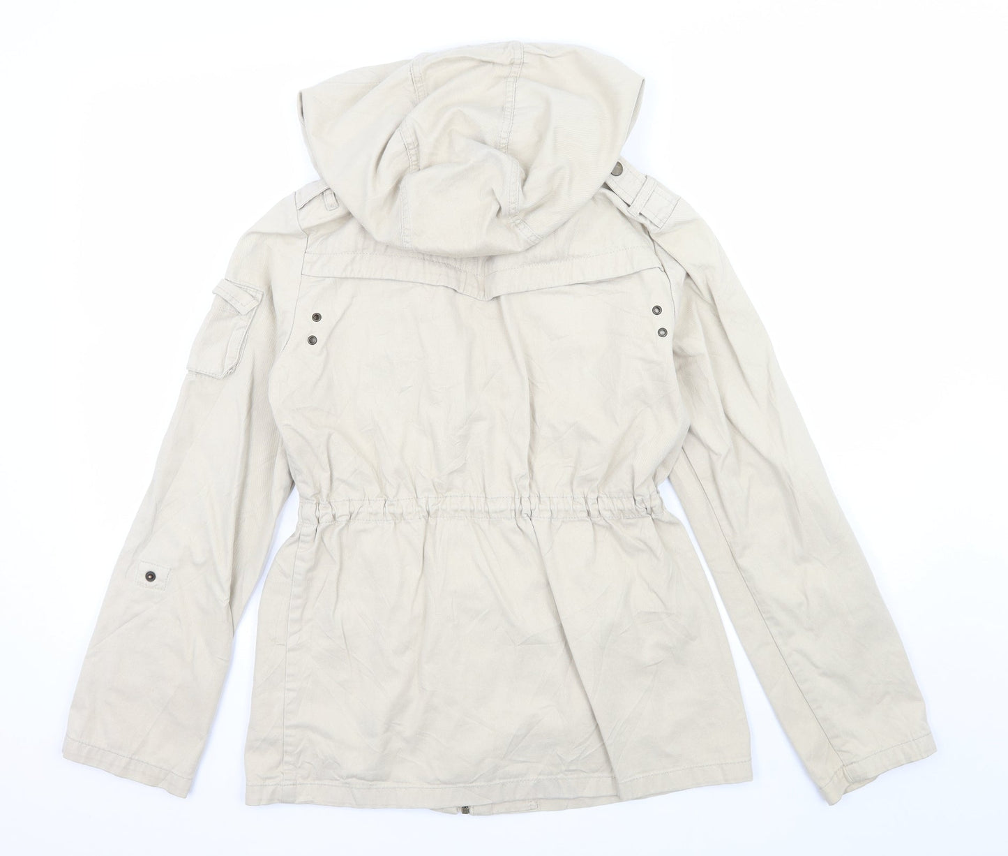 H&M Womens Beige   Jacket Coat Size 6  - Zip away hood