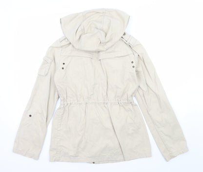 H&M Womens Beige   Jacket Coat Size 6  - Zip away hood