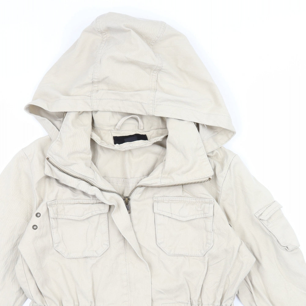 H&M Womens Beige   Jacket Coat Size 6  - Zip away hood