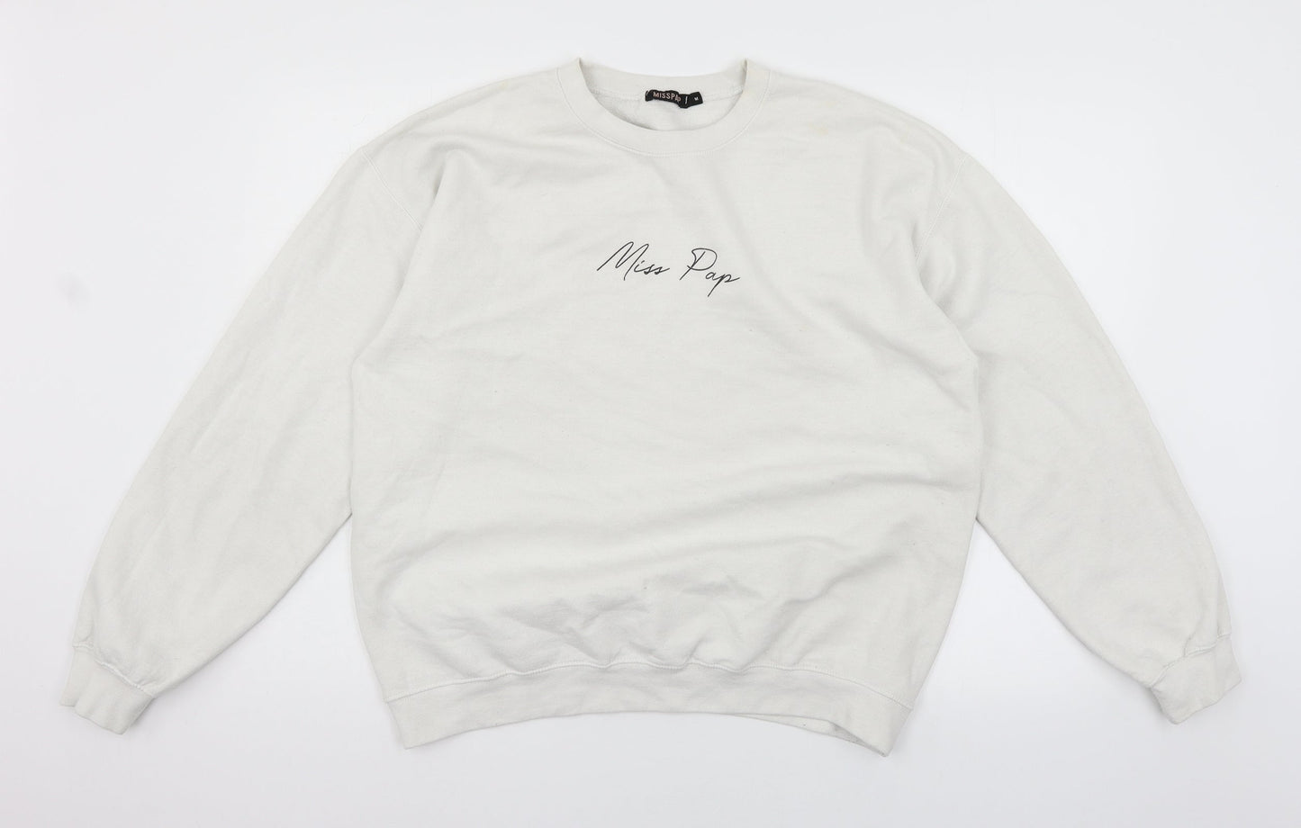 Miss Pap Womens Ivory  Jersey Pullover Sweatshirt Size M
