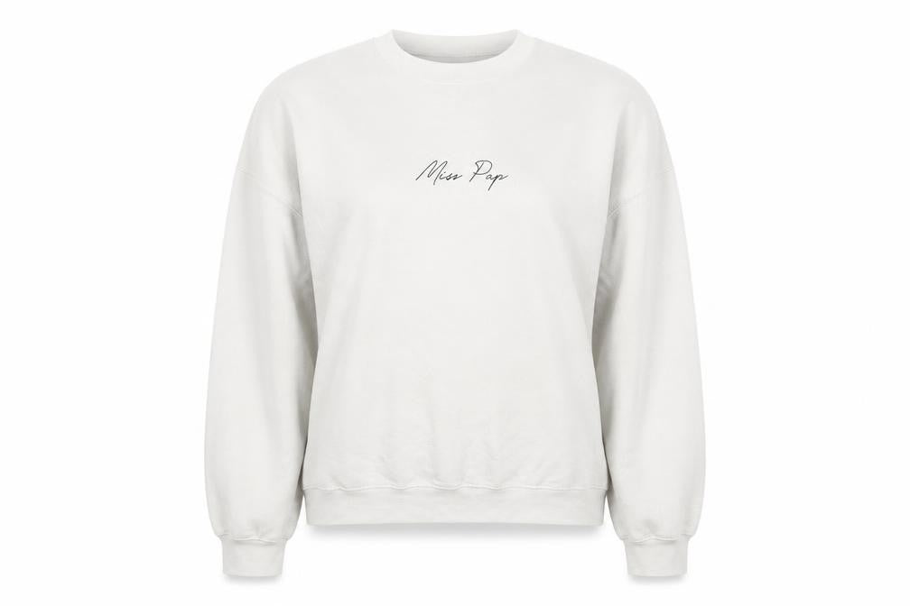 Miss Pap Womens Ivory  Jersey Pullover Sweatshirt Size M