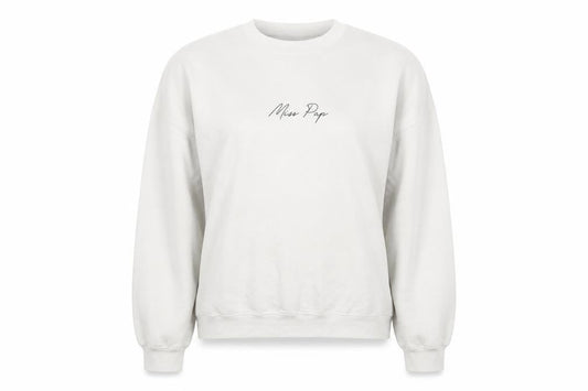 Miss Pap Womens Ivory  Jersey Pullover Sweatshirt Size M