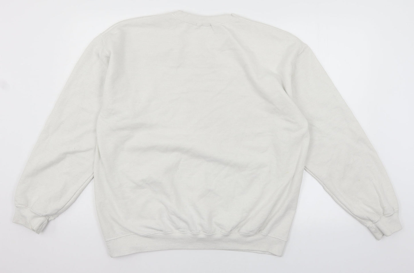 Miss Pap Womens Ivory  Jersey Pullover Sweatshirt Size M