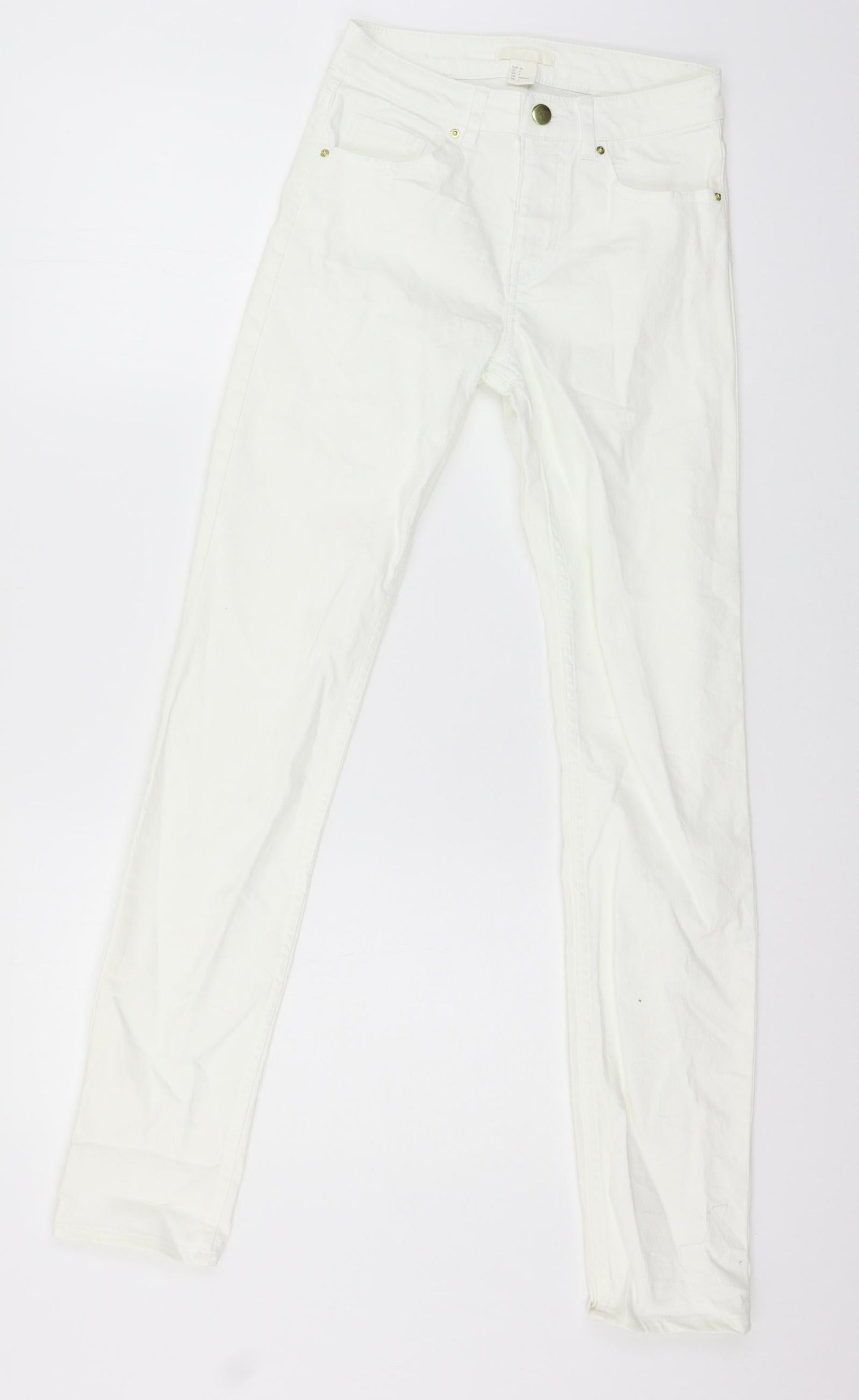 H&M Womens Ivory  Denim Skinny Jeans Size 6 L29 in