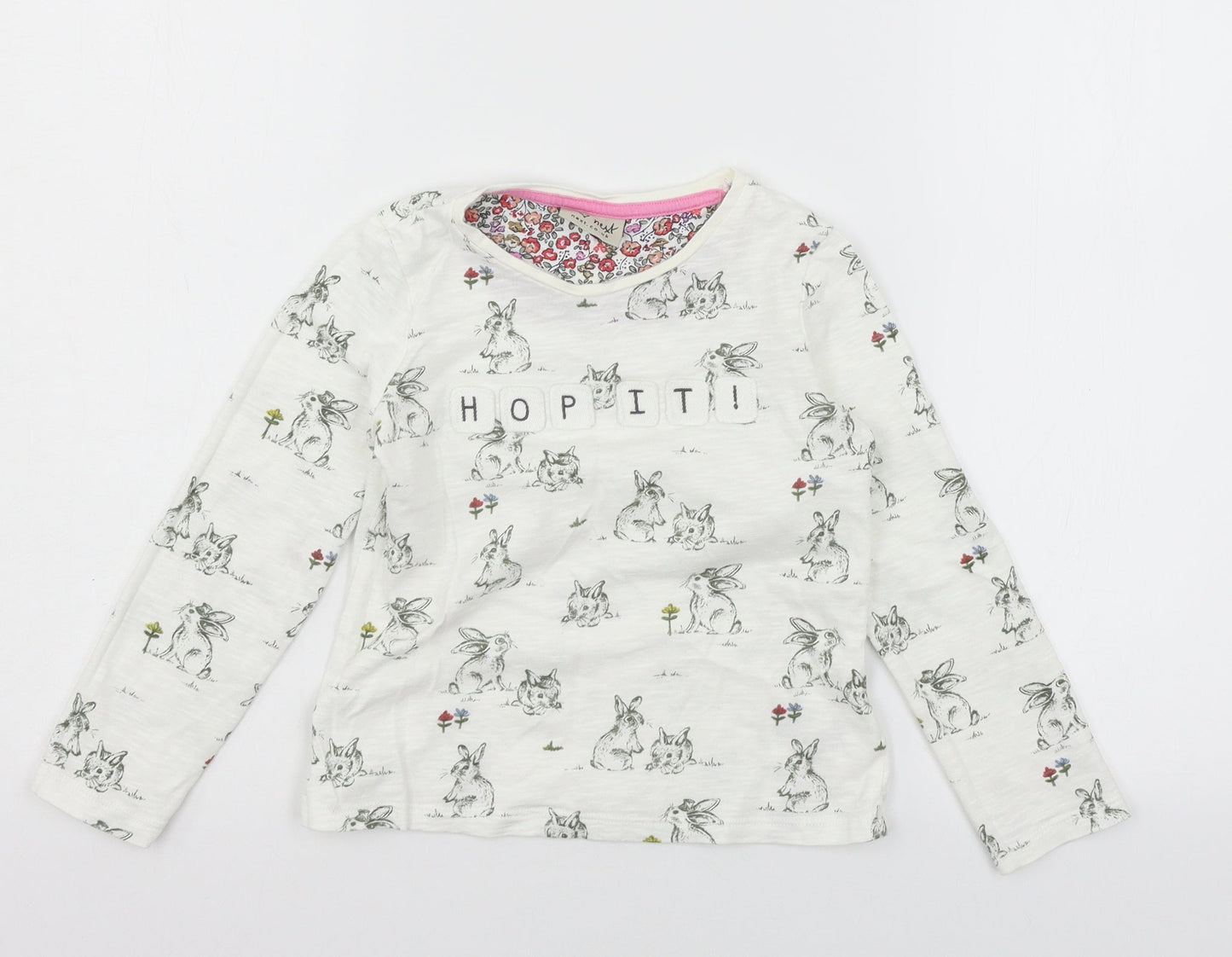 NEXT Girls White  Jersey Basic T-Shirt Size 4-5 Years  - Hop it