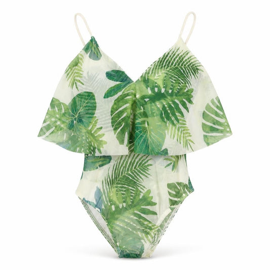 Preworn Womens Green Floral  Basic Blouse Size 6
