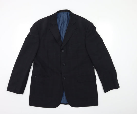 Marks and Spencer Mens Black Check  Jacket Suit Jacket Size 40