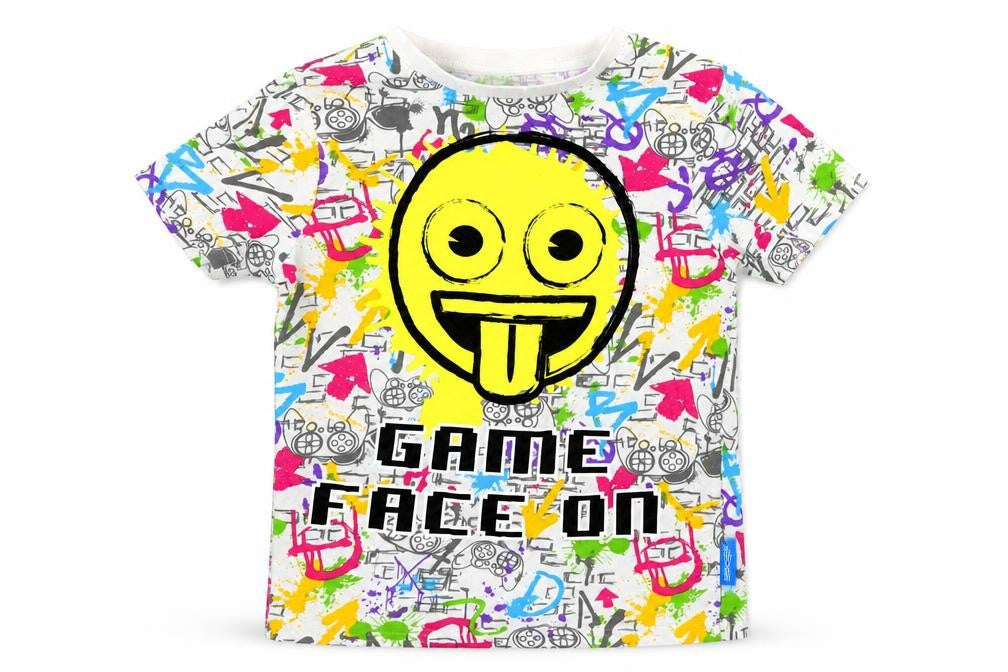 Nutmeg Girls White Geometric  Basic T-Shirt Size 9-10 Years