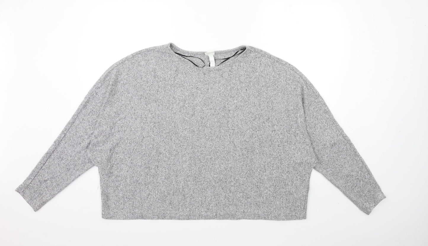 H&M Womens Grey  Knit Pullover Jumper Size XL