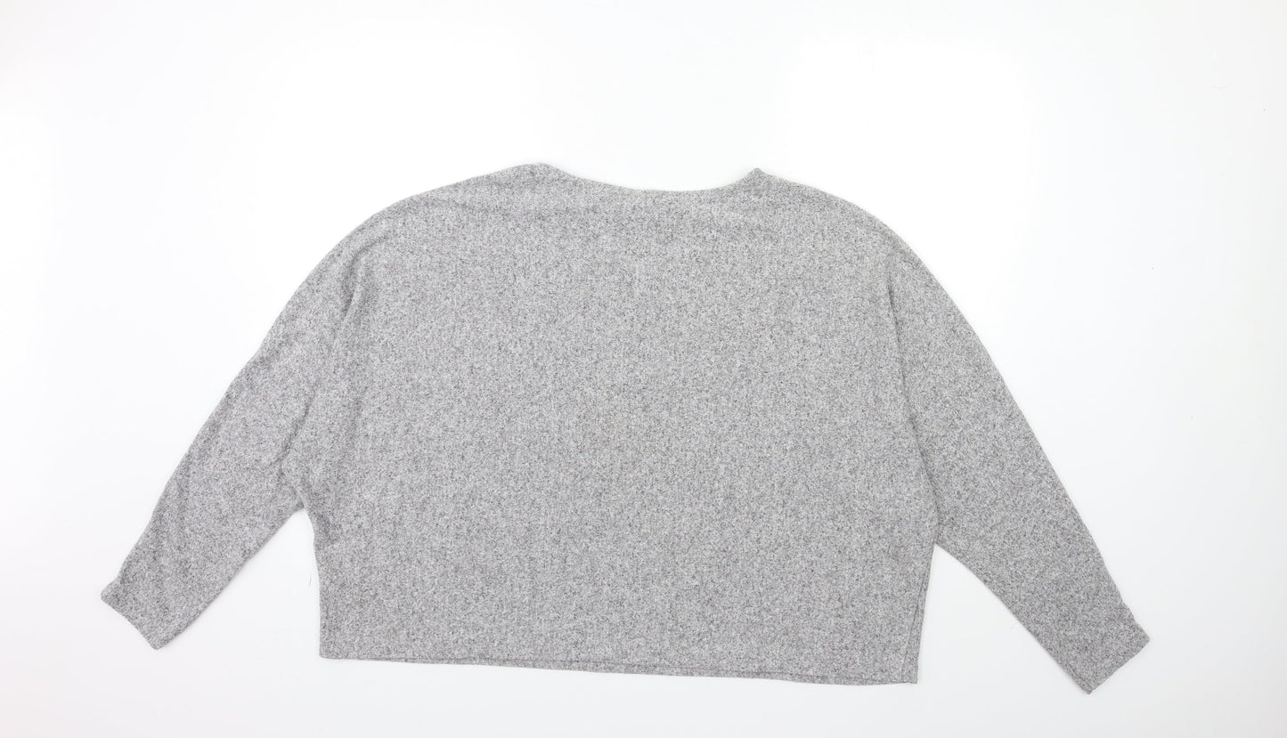 H&M Womens Grey  Knit Pullover Jumper Size XL