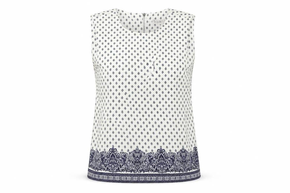 Eliane Rose Womens White Geometric  Basic Tank Size 10
