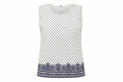 Eliane Rose Womens White Geometric  Basic Tank Size 10
