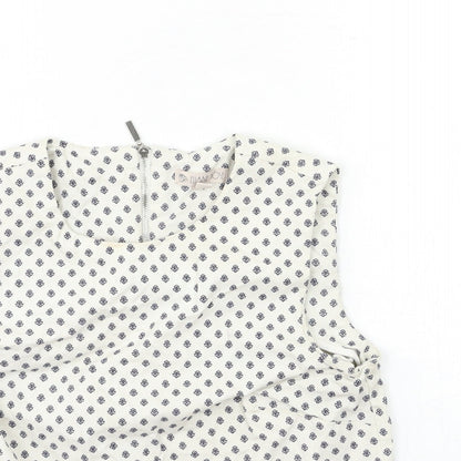 Eliane Rose Womens White Geometric  Basic Tank Size 10