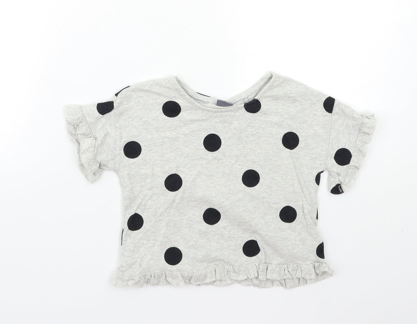 NEXT Baby Grey Polka Dot  Basic T-Shirt Size 12 Months