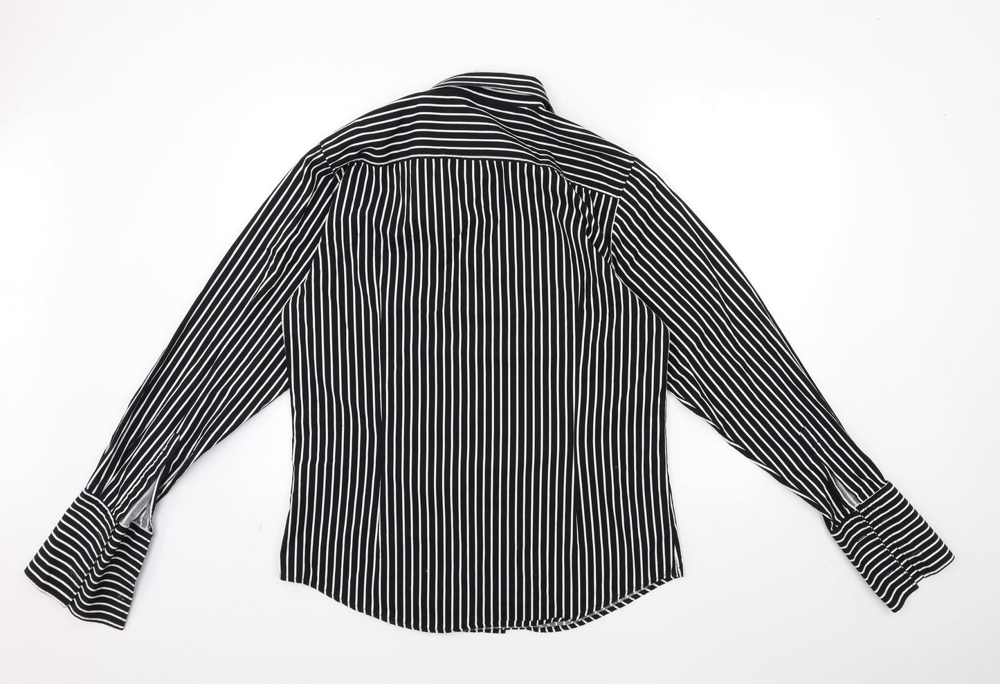 Cedar Wood State Mens Black Striped   Button-Up Size L