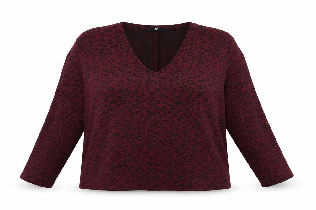 Very Womens Red Animal Print  Pullover Sweatshirt Size 18