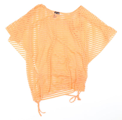 Additional front view of Izabel women’s orange striped basic blouse, size UK 8