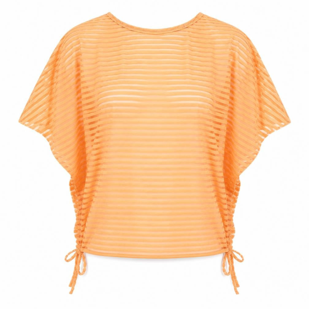 Izabel Womens Orange Striped  Basic Blouse Size 8