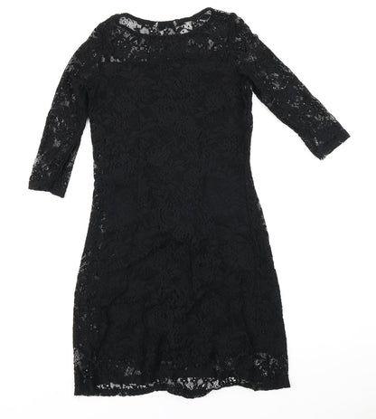 Tu Womens Black Floral  Bodycon  Size 8