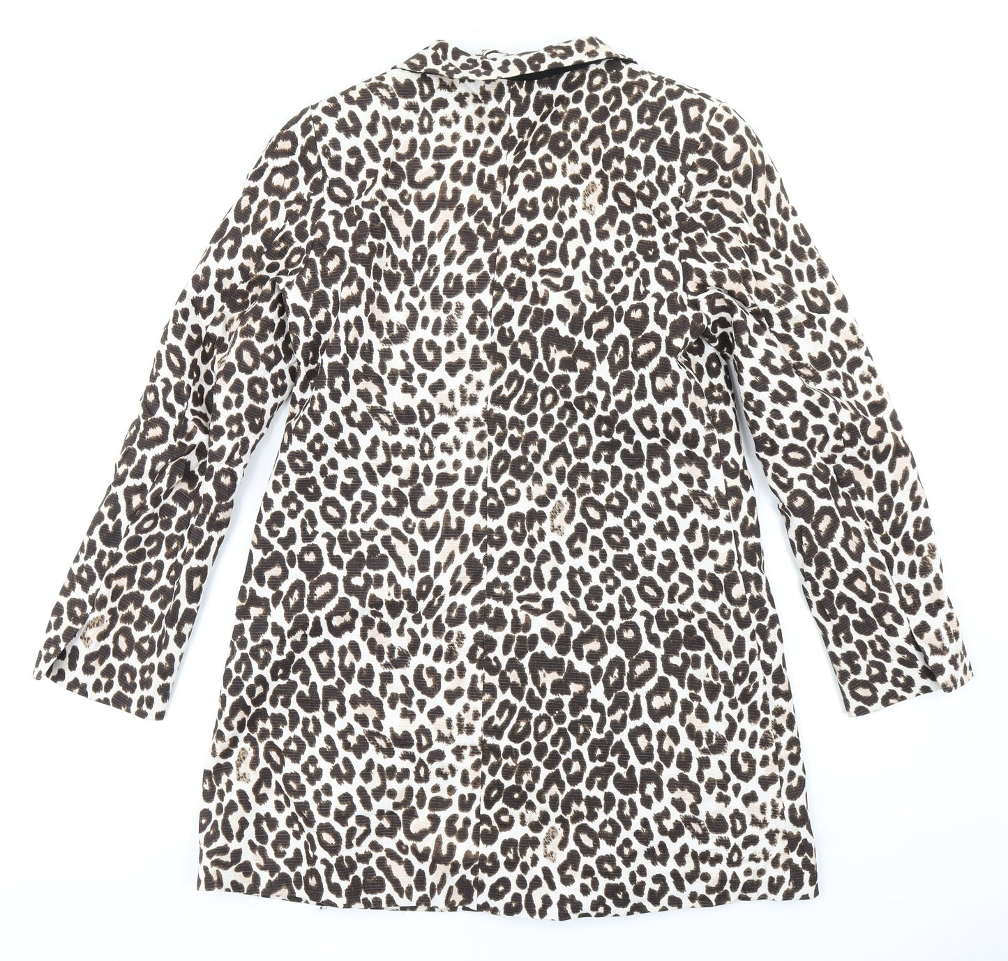 H&M Womens Brown Animal Print  Jacket Blazer Size 8
