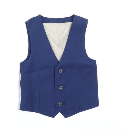 Additional front view of River Islan boys’ blue jacket waistcoat, size 3-4, years