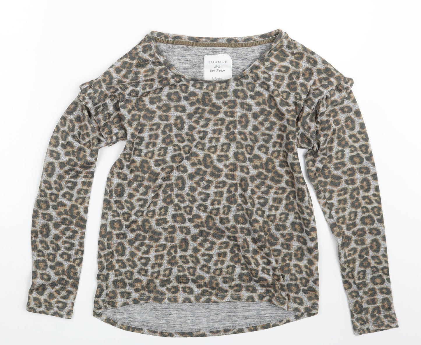 Lounge Womens  Animal Print  Pullover Sweatshirt Size 6
