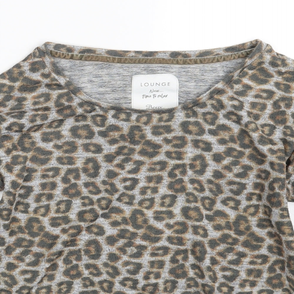 Lounge Womens  Animal Print  Pullover Sweatshirt Size 6