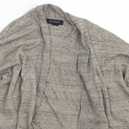 Close-up detail of Atmosphere women’s brown cardigan jumper, size UK 8