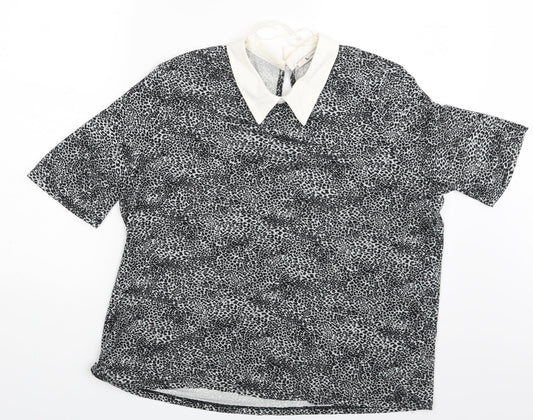 TU Womens Multicoloured Animal Print  Basic Blouse Size 16