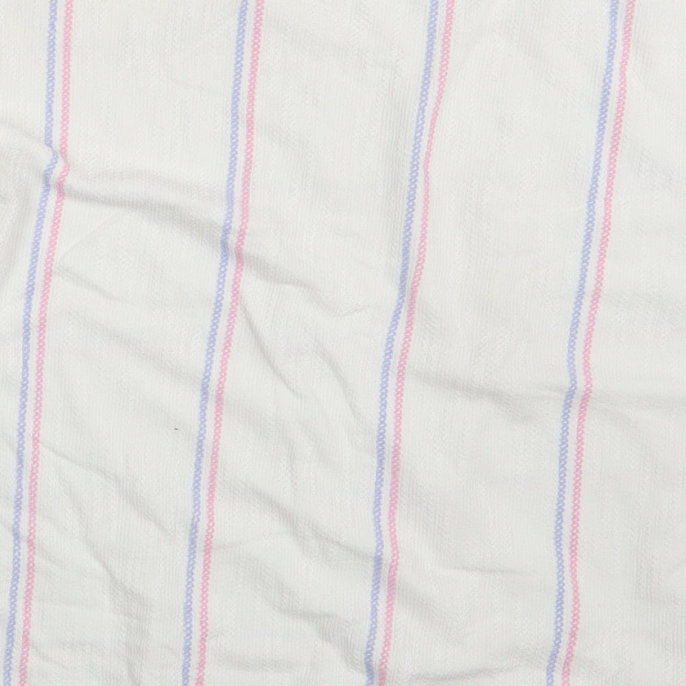 Love Leisure  Womens White Striped  Pullover Jumper Size 14