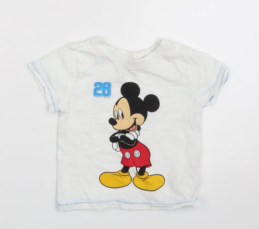 Disney Baby White   Basic T-Shirt Size 12-18 Months